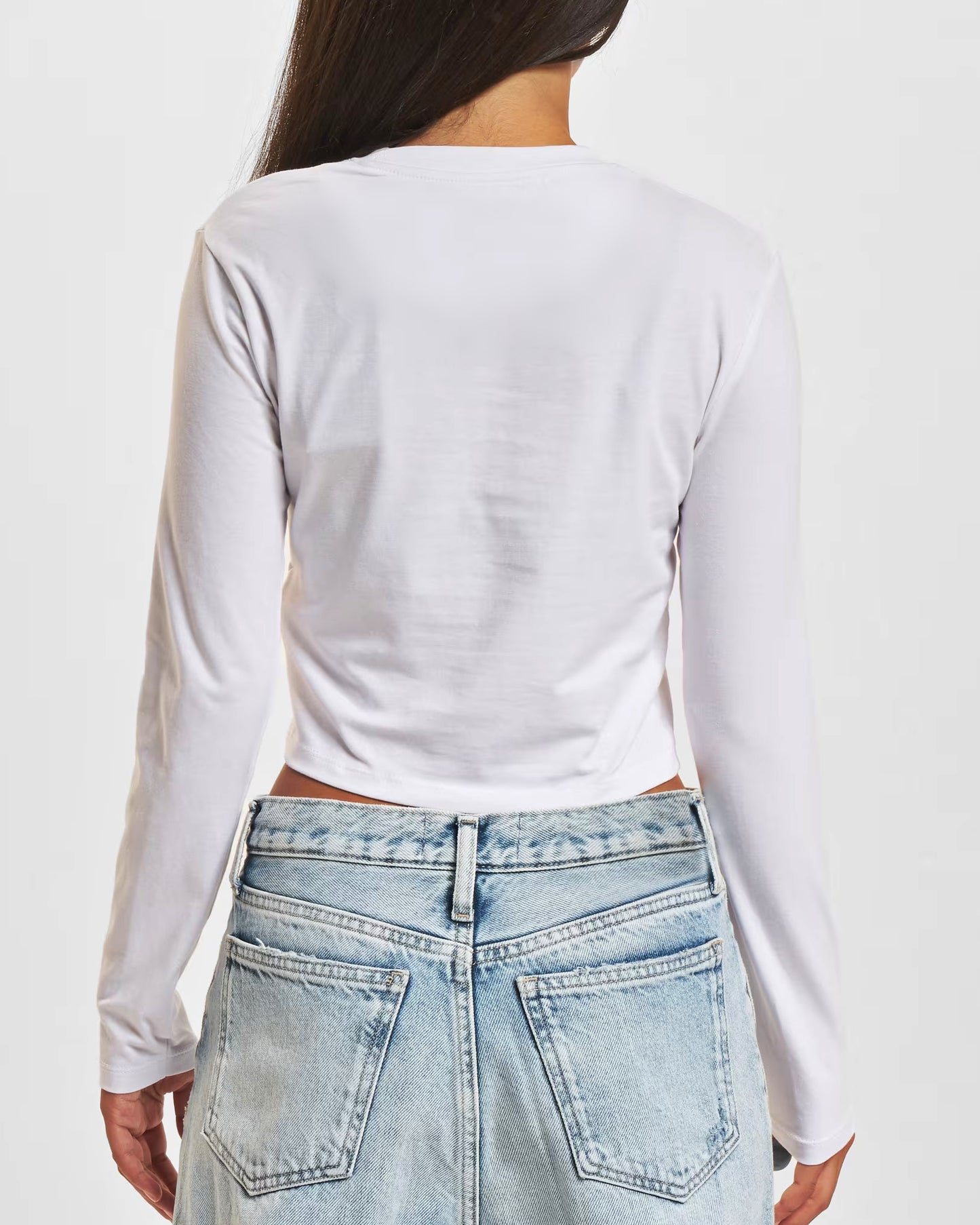 Basic Long Sleeve Cropped T-shirts